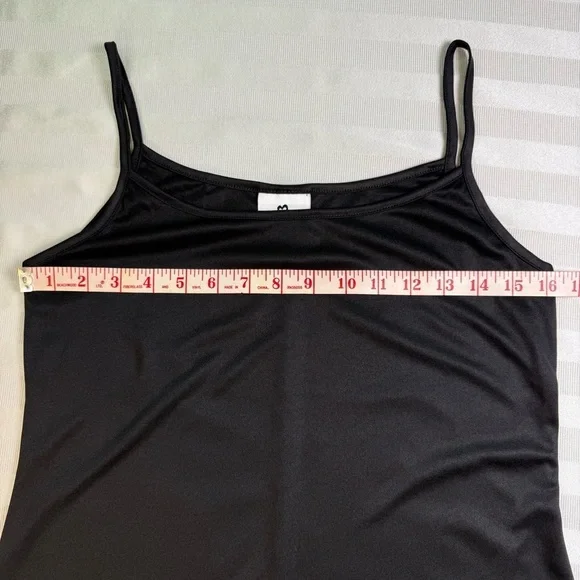 Jalete Y2K Vintage Black Spaghetti Strap Slip Dress Sz M USA Made - Picture 4 of 10